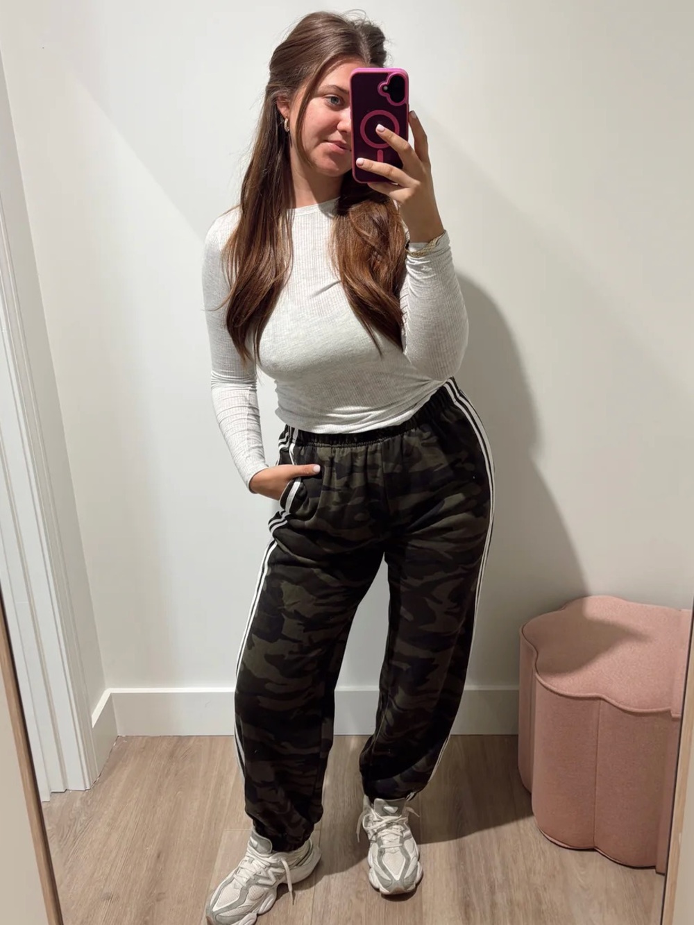 Bibi Camo Jogger Pants with Stripe | M | NWT